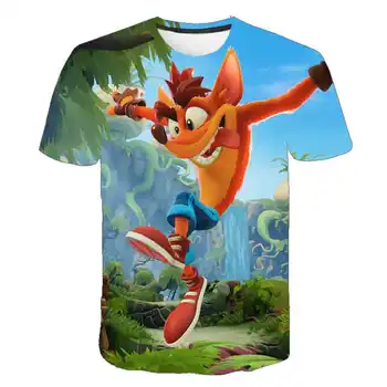 Divertido 3D Crash Bandicoot, niñas y Niños, Camisetas de niños Personalizadas de Verano de Manga Corta Camisetas de alta calidad de la ropa de los Niños traje