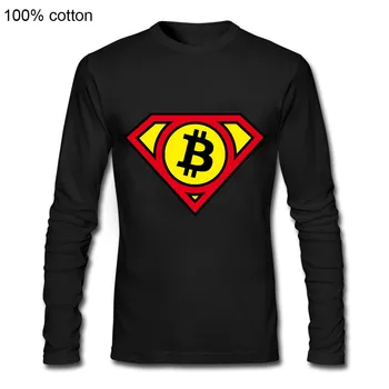 Divertido diseño de impresión de manga Larga T camisa super bitcoin héroe Camiseta de Verano de moda hombre camiseta de algodón Más Populares para niño de descuento