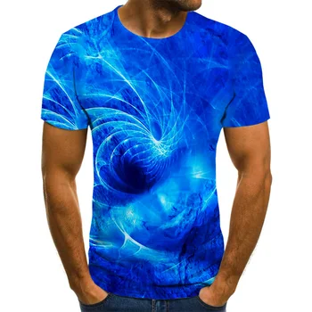 Divertidos gráficos en 3D T-camisa casual hombres camiseta de verano de la moda tops transpirable O-cuello de la camisa T-shirt para hombres más tamaño ropa de