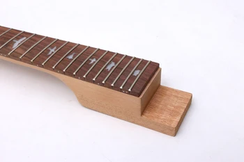 Diy 24Fret 25.5 pulgadas Guitarra Eléctrica Cuello de Caoba+diapasón de palo de rosa hecho a Mano sin terminar