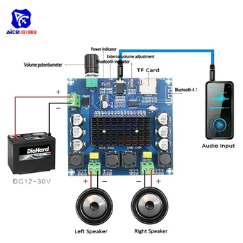 Diymore TPA3116 Bluetooth 4.1/ Bluetooth 5.0 Digital Amplificador de Potencia de la Junta de 50Wx2/100Wx2 de Audio Estéreo Amplificador Módulo DC 12 -30V