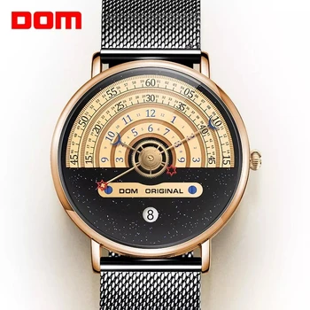 DOM de la Moda de Cuarzo Reloj de los Hombres Relojes Creativas Diseño de Dial Relojes de hombre Masculino reloj de Pulsera de Lujo para Hombre Reloj reloj mujer bayan saat