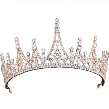 Dulce brillo de diamante de imitación de la corona de Cumpleaños nupcial tiara de la Princesa tocado del pelo de la joyería