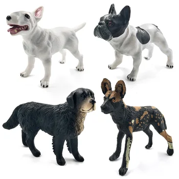 Dálmata Bulldog Bull Terrier Labrador Perro husky Siberiano Modelo Animal figuras figuritas de decoración del hogar, Regalos Para Niños, juguetes de Niños