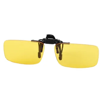 EAS-Rectángulo Amarillo Claro de la Lente de las gafas sin Montura Clip De Visión Nocturna de Conducción Gafas