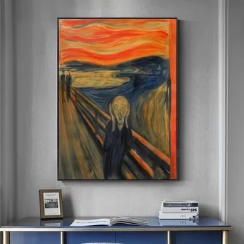 Edvard Munch El Grito Famoso Lienzo De Reproducciones De Pinturas De Arte Abstracto Clásico Grito De La Pared Carteles Cuadros Decoración Del Hogar