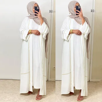 Eid Abrir Abaya Dubai, Turquía Musulmana de la Moda Abayas para las Mujeres, el Islam Hiyab Vestido Kaftan Caftán Chilaba Femme De Moda Musulmana