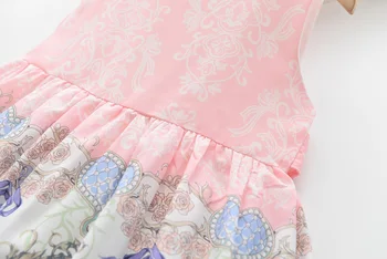 El AMOR DD&MM Vestidos de las Niñas 2020 Nuevos Niños Ropa para Niñas Dulce Arco Floral Lindo Palacio Chaleco sin Mangas Vestido de Princesa