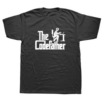 El Codefather Programador Desarrollador de Programación T-shirt de Algodón de Manga Corta Geek Nerd Código de Equipo de Manga Corta Camiseta de los Hombres