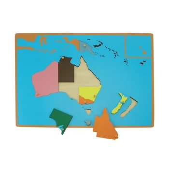El Color de las Piezas de los Rompecabezas del Mundo Montessori Mapas Con la Perilla de Juegos de Geografía a los Niños de Madera de la Junta de Juguetes didácticos de Puzzle Mapa del Mundo