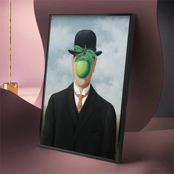 El Hijo del Hombre, de René Magritte Pinturas al Óleo Impresión en Lienzo de Arte de los Carteles Y Grabados Surrealismo Arte de las Imágenes de la Pared Decoración del Hogar