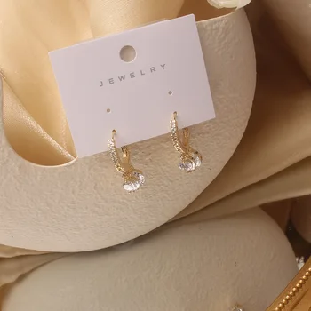 El Lado brillante Nuevos Accesorios de Perlas de Cristal Cuelgan Aretes para las Mujeres Estilo Simple Regalo Pendientes de la Gota
