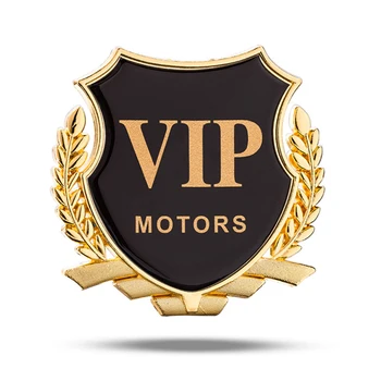El oro, la Plata Trigo VIP Motores Escudo Emblema Logo de Fender C Pilar Tronco de la Decoración del Coche de Estilo de la etiqueta Engomada para BMW, Benz, VW, Audi, Ford