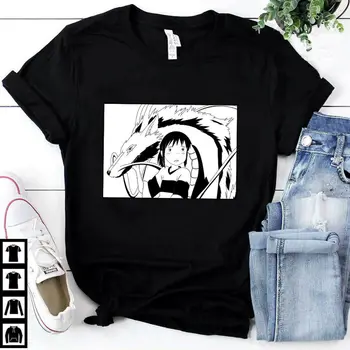 El Viaje De Chihiro Chihiro Haku Camisa De Hayao Miyazaki Studio Ghibli Camiseta Unisex Camiseta De Harajuku De Camiseta De Los Hombres De Algodón Nueva Hop-Hip Camiseta