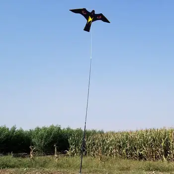 Emulación de Pájaro Negro Repelente al Halcón Volando Cometa Scarer de Aves Ahuyentador de Palomas Repelentes de Insectos Control de Plagas para Espantapájaros Jardín