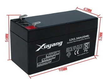 Envío gratis 12V 1.2 Ah 1,3 ah batería de plomo-ácido de la batería recargable de Seguridad de la puerta solar de 12 v de la batería de respaldo UPS de respaldo de energía