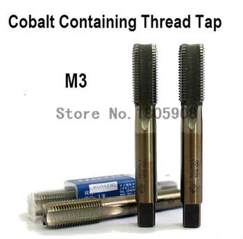 Envío libre 10PCS TG M3*0.5 contienen cobalto HSS machos de roscar de máquina recta estriadas toque especial de acero inoxidable tornillo roscado ,Rosca T