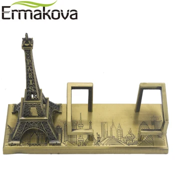 ERMAKOVA Vintage de Metal de la Torre Eiffel de París Modelo de la Torre de la Estatuilla Teléfono Móvil Titular de Soporte de Teléfono de Casa Decoración de la Oficina de Regalo