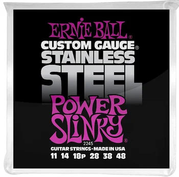 Ernie Ball 2245 Power Slinky de Acero Inoxidable de la Herida Guitarra Eléctrica Cuerdas - .011-.048