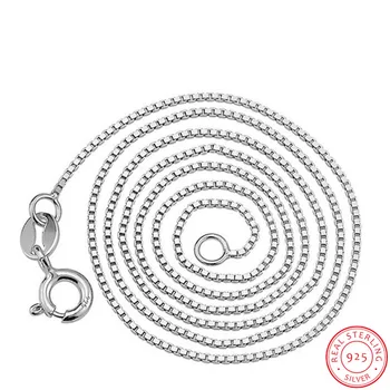 Esterlina 925 Caja de Plata de la Cadena Collar de Uso para los Colgantes de los Encantos de las Mujeres colar S-N43(de 1 mm de Diámetro)