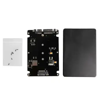 Estuche negro B + M Femenino 2 M. 2 NGFF (SATA) SSD de 2.5 SATA Adaptador para 2230/2242/2260 / 2280mm m2 SSD