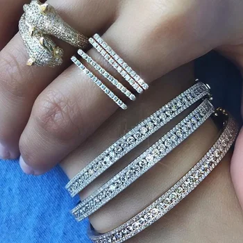 Europea 2019 último de la moda clásica joyería de la cz de la banda bling cristal delicado brazalete brazalete de regalo para las mujeres de cc encantos de la pulsera