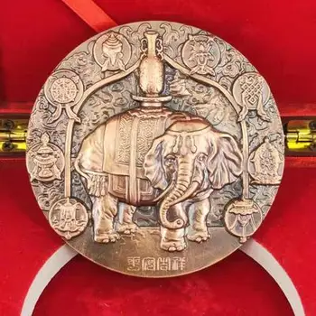 Exquisito cobre rojo (alivio, Dios de la cultura y la riqueza) medallón conmemorativo