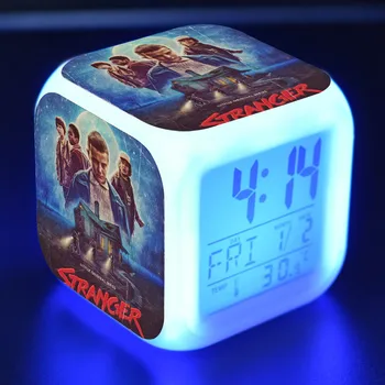 Extraño Cosas de la TV Figura LED de Alarma del Reloj Táctil a color, Mesa de Luz Termómetro Once Modelo de Juguetes