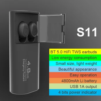 F9 4800mAh Deportes Auricular Bluetooth Inalámbrico de Carga de Bluetooth 5.0 Estéreo Mini Teléfono Auricular Bluetooth Reducción Pasiva del Ruido