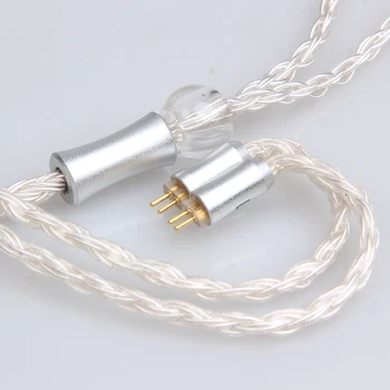 FDBRO 16 Núcleos de Plata Revestidos de Cable de 2.5 mm/3.5 mm/4.4 mm de Fibra de Carbono Plug 2PIN A2DC IE80 IM MMCX Cable Cable de los Auriculares