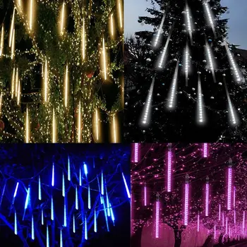 Fiesta de navidad de la prenda Impermeable LED de la lluvia de Meteoros de Luz Cadena Holiday Decoración al aire libre de Luz LED de Cadena de la UE