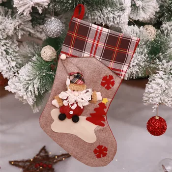 Fiesta De Navidad Lindo Creativo Árbol Cuelgan Calcetines De Siembra De Los Caramelos De La Bolsa De Regalo De Navidad Sólido Decoración Ornamento Regalos Decoraciones De La Fiesta De #0928