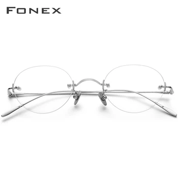 FONEX B Titanio Gafas sin Montura de las Mujeres de la Vendimia Retro Gafas de Marco de los Hombres de Alta Calidad de la Prescripción de la Miopía Óptico de las Gafas de 869