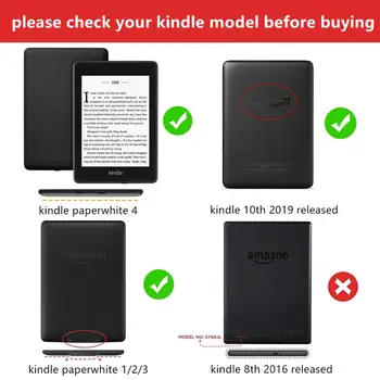 Funda para Amazon Kindle Paperwhite 4 Flip funda Smart Cover para el Kindle 10 de Silicona de nuevo Caso para el Paperwhite 2/3
