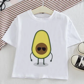 Funny T-shirt Chicos Vamos Aguacate Plushies Patrón de Tops de Niñas Kawaii Niños Camiseta Casual de Cumpleaños de la Camisa de Vogue Estética de dibujos animados