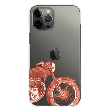 FunnyTech®funda para el Iphone y 12 Pro Max l Moto retro de fondo transparente