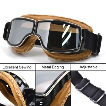 Gafas de Motocross Moto Moto gafas de ATV Luneta Casco de la Motocicleta Gafas gafas gafas Vintage Gafas Steampunk w/ Bolsa de