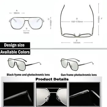 Gafas de sol polarizadas de los Hombres Con Fotocromáticas de Conducción Camaleón de Aluminio Magnesio Gafas de Sol Masculinas Clásico zonnebril heren 2020