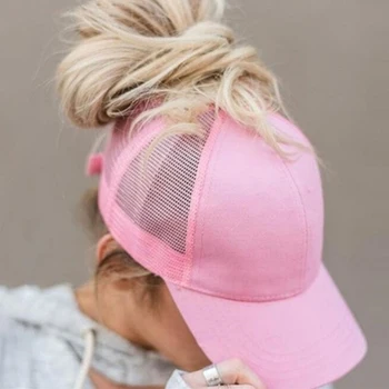 GAOKE 2020 nueva cola de caballo gorra de béisbol de verano de las mujeres ajustable sombrero negro desordenado cap casual de algodón de la muchacha Snapback tapa de malla