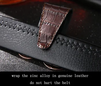 Genuine leather coche llavero doble de bucles clave de la cadena de la titular de la clave de alta calidad sleutelhanger chaveiro llaveros hombre envío gratis