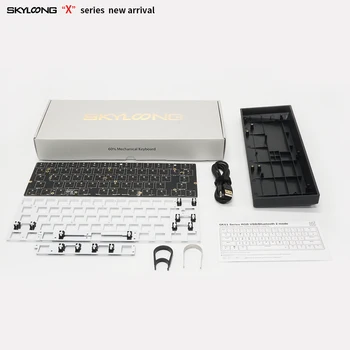Gk61xs gk61 modo dual bluetooth 5.0 60% mecánico de teclado rgb interruptor led de intercambio en caliente de tipo de socket c pcb caso de dividir la barra espaciadora