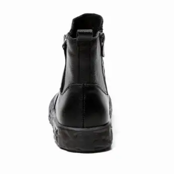 GKTINOO Otoño Invierno Genuino botines de Cuero hecho a Mano de la Señora Plano Suave de los Zapatos de Plataforma Cómoda Botas Zapatos de Mujer
