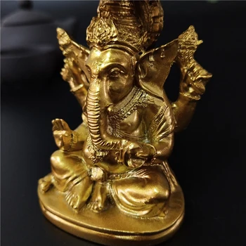 Golden Señor Ganesha Estatua De Buda Elefante Hindú Dios Esculturas, Estatuillas A Casa De La Decoración Del Jardín Ganesh Estatuas De La Casa
