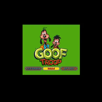 Goof Troop Versión NTSC 16 Bits 46 Pin Gris Grande de la Tarjeta de Juego De Juego de los Jugadores de estados UNIDOS