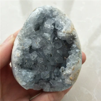 Grandes naturales celestite de piedra y cristal mineral celestino geode celestite huevo de madagascar para crystal meditación de sanación