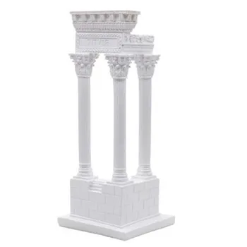 Griego antiguo de la ciudad templo modelo arquitectónico Romano columna adorno de estilo Europeo, decoración de muebles de resina escultura