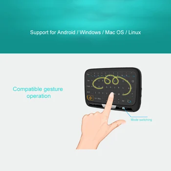 H18 Inalámbrico 2.4 G Touchpad Keyboard Ratón Inalámbrico Aire para Smart TV Android Box PC Controlador Remoto