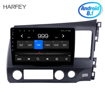 Harfey 10.1 pulgadas GPS Estéreo Android 10.0 API 29 HONDA CIVIC 2006-2011 derecho de conducción SWC coche reproductor multimedia