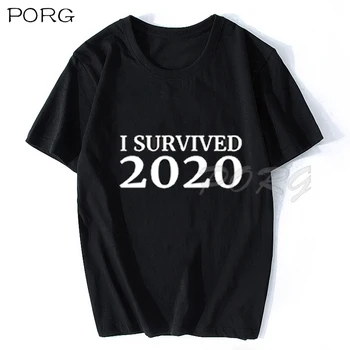 He SOBREVIVIDO a 2020 T-shirt Ropa de Graphic Tees Hombres Gótico Camiseta de Harajuku camiseta Oversize de Droshipping Par de Ropa de Algodón