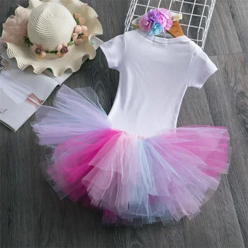 Hermosa Niña de Primera 1er Cumpleaños de Vestidos de Fiesta para Niñas de Bebé Unicornio de la Princesa de Ropa Vestidos Infantil Año Nuevo Traje